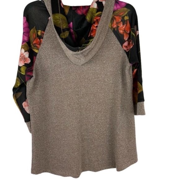 EUC-CHRISTOPHER BANKS FLORAL BLOCK TOP - Picture 6 of 13